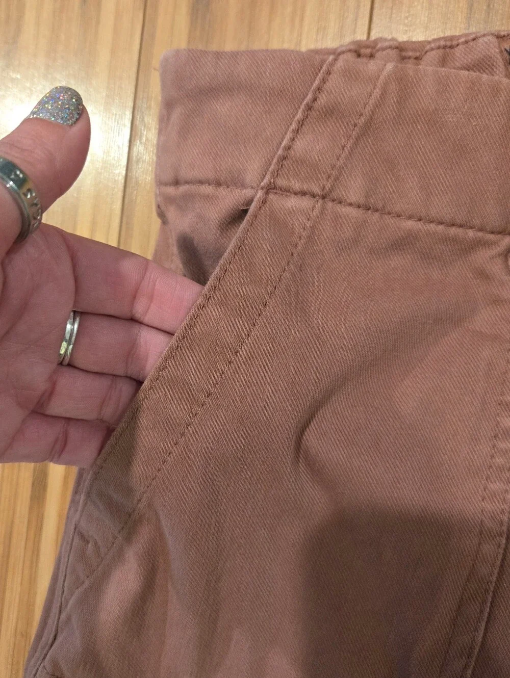 NWT 32 Cool Casual Cropped Utility Pants - Mauve